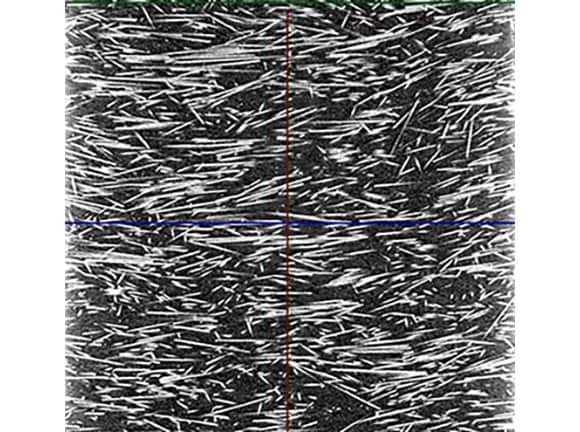 X-ray CT image of glass fibers in nylon resin and the orientation tensor
